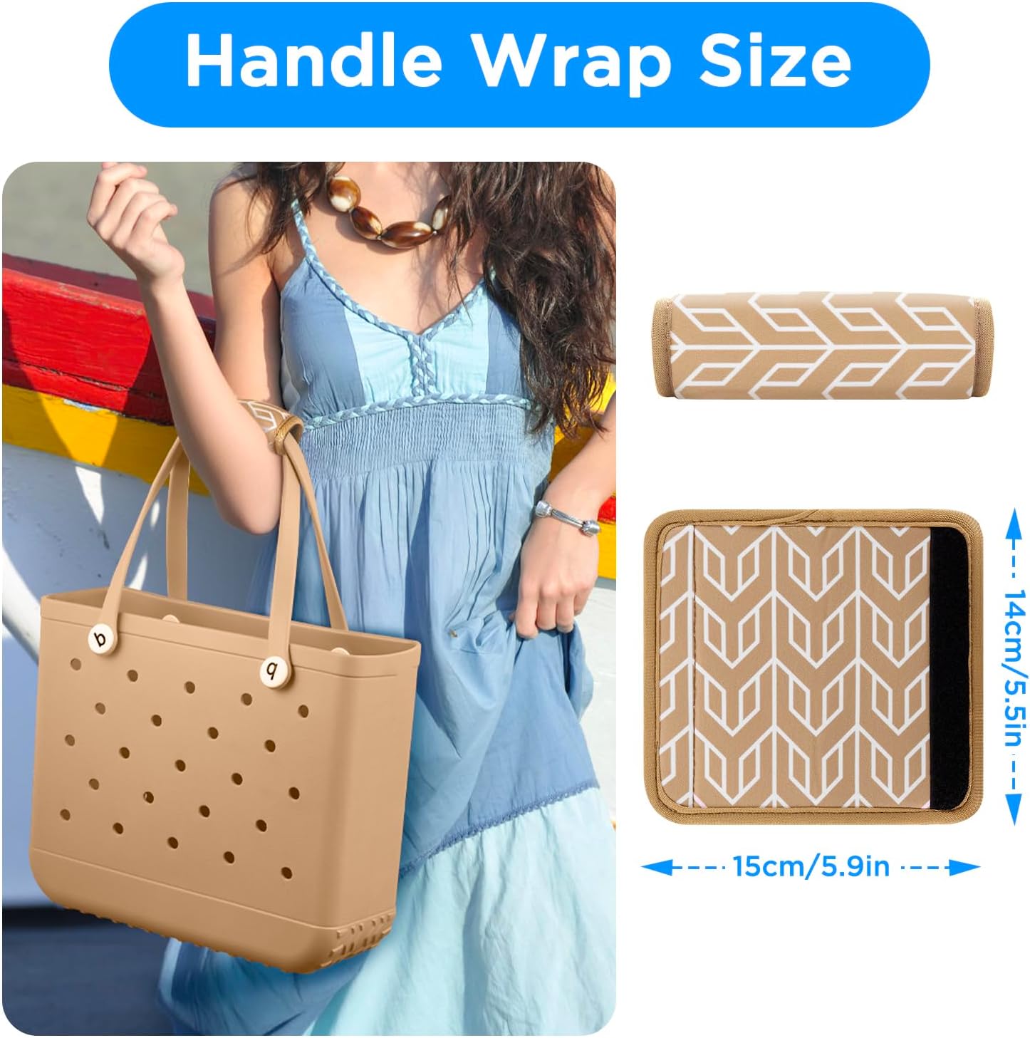 OUTXE Strap Wrap for Bogg Bag, Adjustable Crossbody Shoulder Long Straps for XL Medium Bog Beach Rubber Tote Bag Accessories