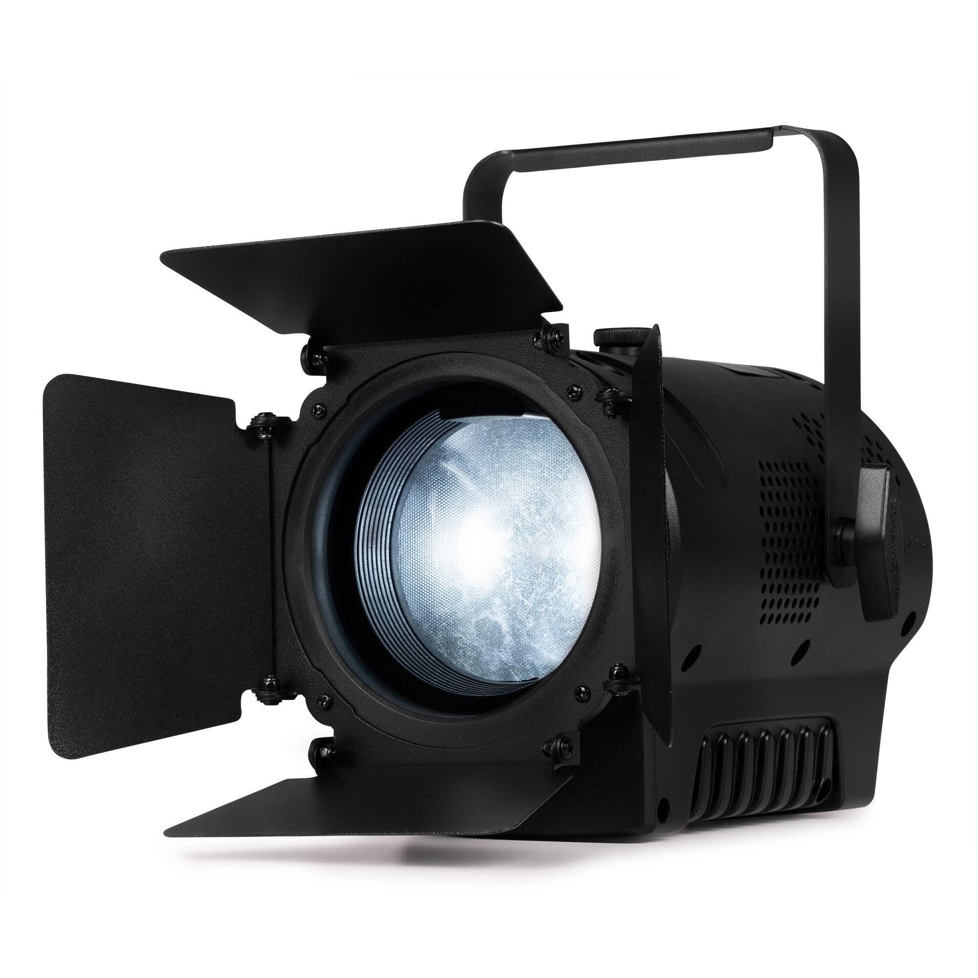 BeamZ Professional BTK050Z-3 Projecteur Fresnel LED 2x50W CW/WW - Zoom manuel, DMX XLR 3 broches, Idéal théâtre, studio, scènes, captation vidéo, éclairage d'accent