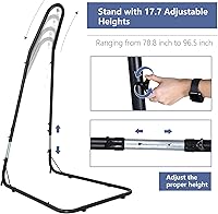 Vista 5 de (Solo soporte) Soporte para hamaca colgante de hamaca de altura ajustable de 78.8 a 96.5 pulgadas, soporte de hamaca de acero sólido