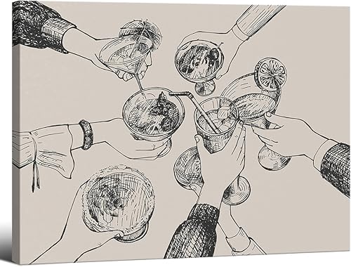 Miniatura 24 de CAXIYSH Lienzo divertido para pared, diseño retro de moda, carteles, barman, con texto en inglés "Was Cute Would Drink Here Again", impresiones para