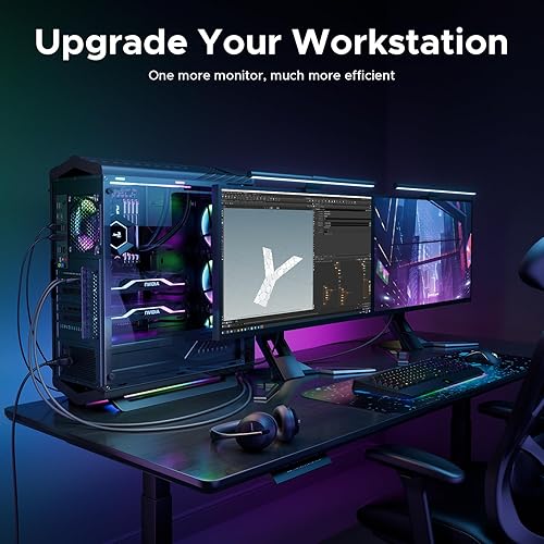 Miniatura 3 de Warrky Cable DisplayPort a HDMI 4K de 6 pies, negroMáx. 120 Hz, carcasa de metal, cable de nailon Transmisión unidireccional DP 1.2 computadora a