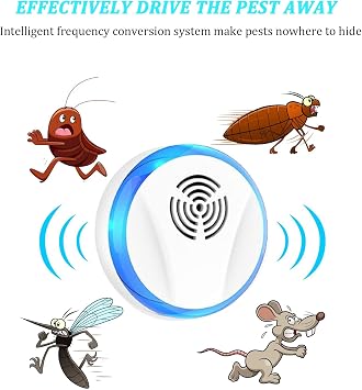 Ultrasonic Pest Control Repeller Indoor Plug in for Rodent Control, Mosquito Repellent, Cockroach Killer, Spider Deterrent, Electronic Mice Repellent. (6, White)