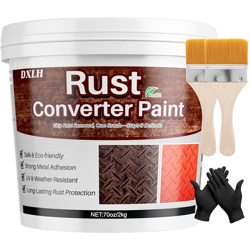 Rosemeek Conversor de Ferrugem e Primer para Metal 2 em 1, Acrílico Vermelho Fosco, 70 oz (2,1 L)