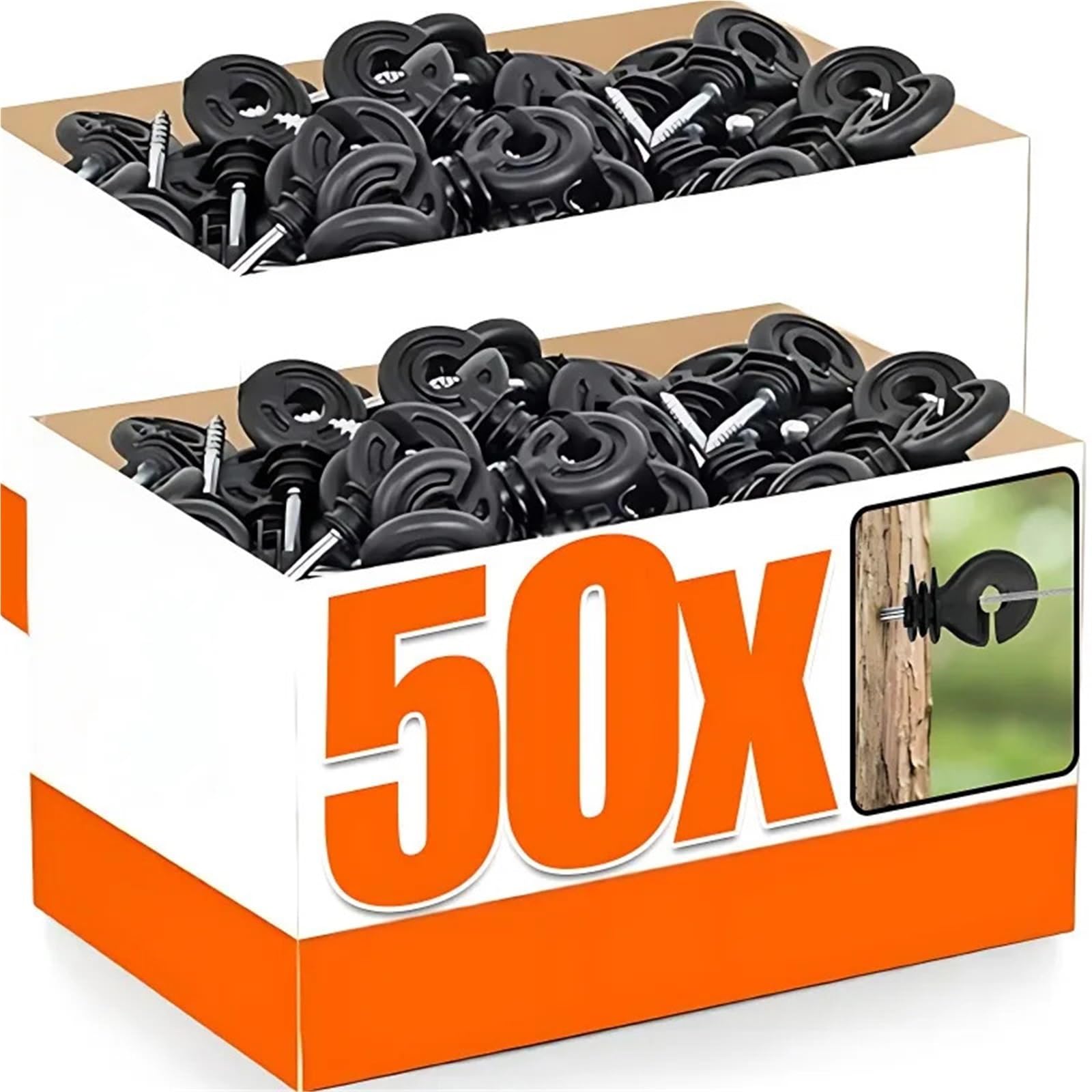 Isolatori Per Recinto Elettrico 50/5PCS Isolante for la resistenza del connettore cavo for recinzione giardino for l'allevamento di animali elettrico lunga durata(30PCS)