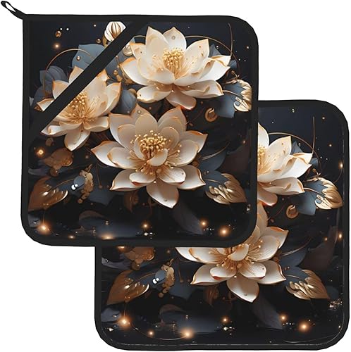 Miniatura 2 de Soportes para ollas de cocina, accesorios de horno resistentes al calor, almohadillas calientes para cocinar hornear (8 x 8 pulgadas) Bohemian