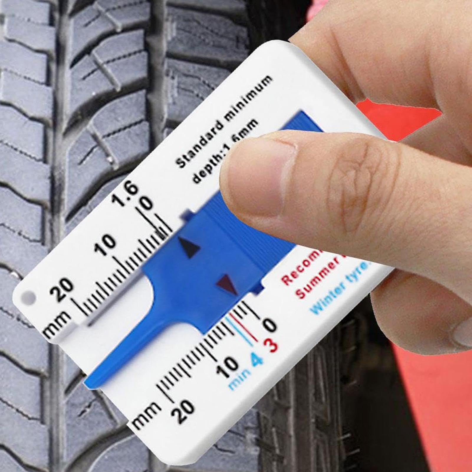 Spessimetro Pneumatici - Misuratore Di Profondità Degli Pneumatici | Misuratore Di Profondità Del Battistrada | Misuratore Manuale Portatile Per Moto | Strumento Di Misurazione Preciso