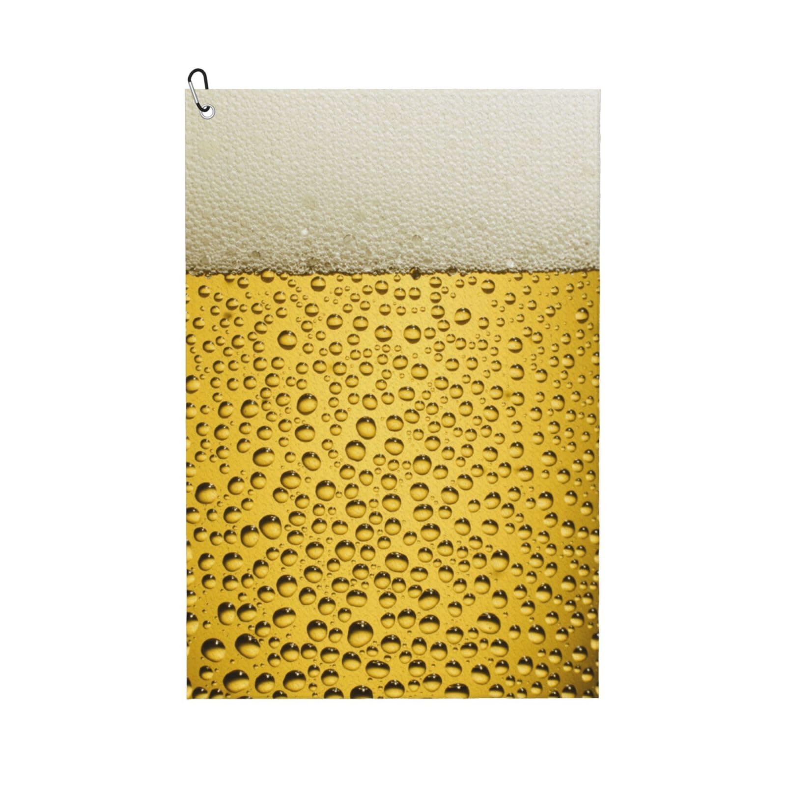 Hnnkloy Ice Cold Beer Design, 16x24 in Portable Waffle Golf Towels with Carabiner Clip for Golf Bag