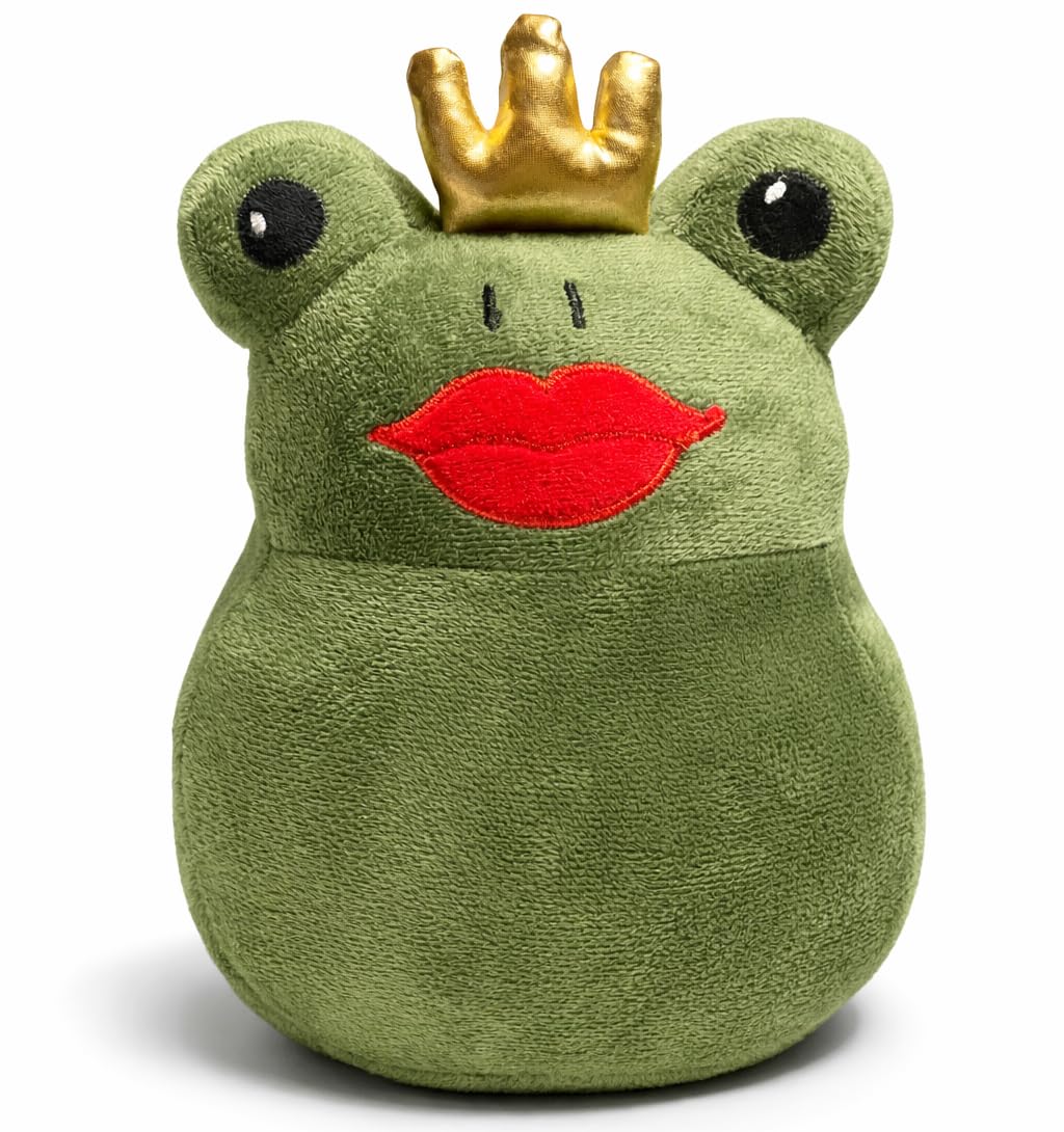 Khevga Green 1.4 Kg Frog Door Stop With Crown - Decorative Fabric Door Holder, - Heavy Door Buffer For Children's Room, Living Room & Hallway