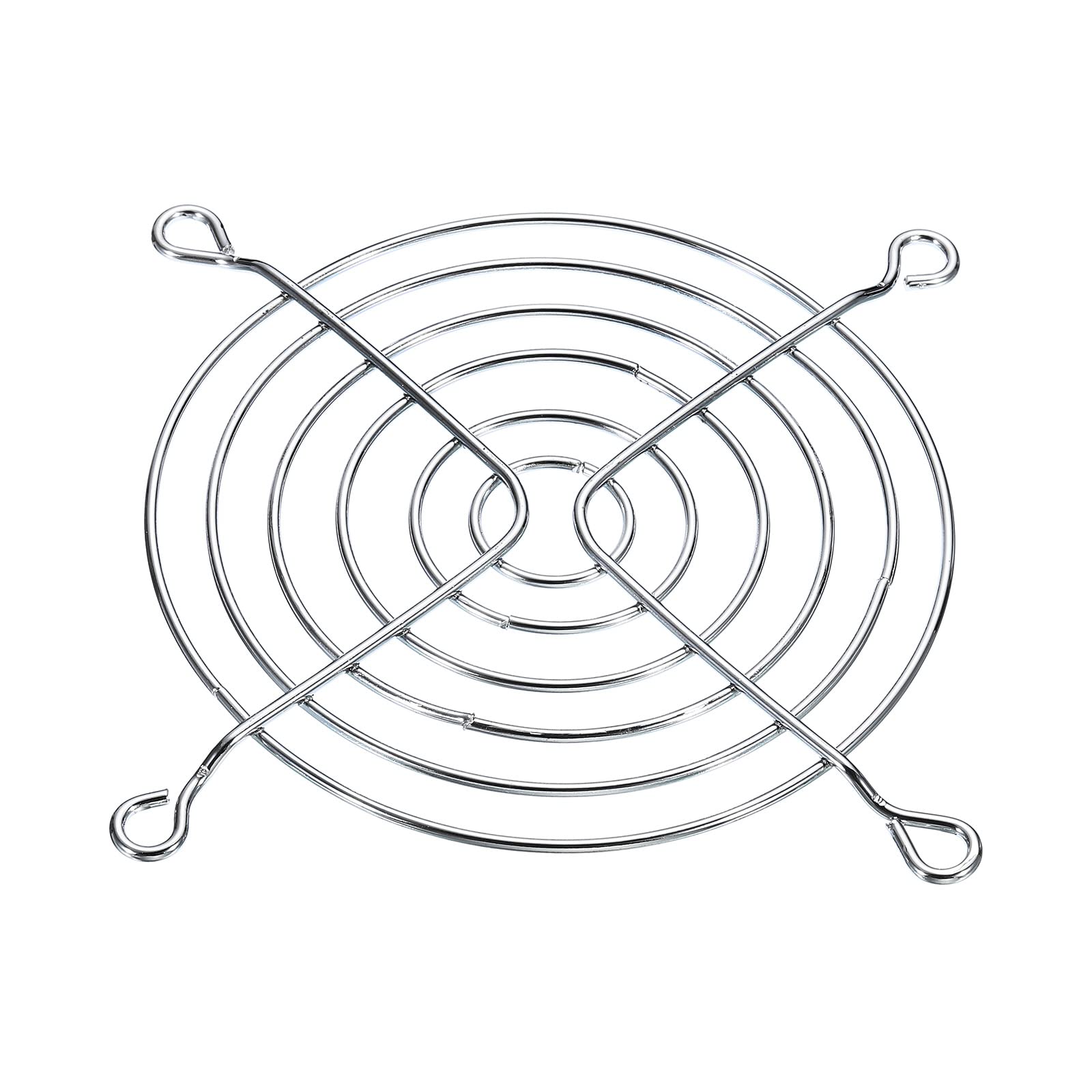PATIKIL 84mm Ventola Dito Griglia, 4pz Metallo Griglia Protezione Protezione con Vite per Ventola Copertura Protettiva Fai-da-Te, Argento