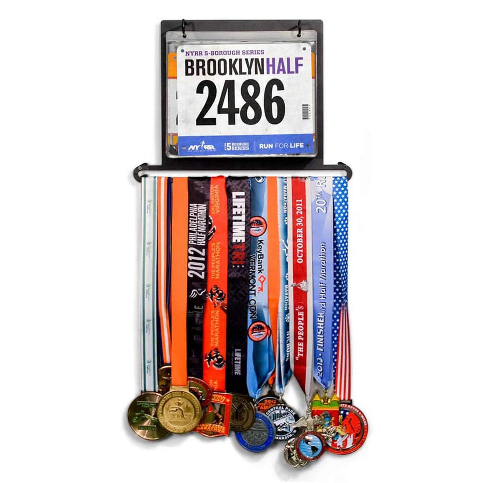 Race Medals Halterung für Medaillen, Premium-Medalen-Display-Rack, Gymnasts-Medalen-Halter, für Sport Race Runner Sturdy Schwarz