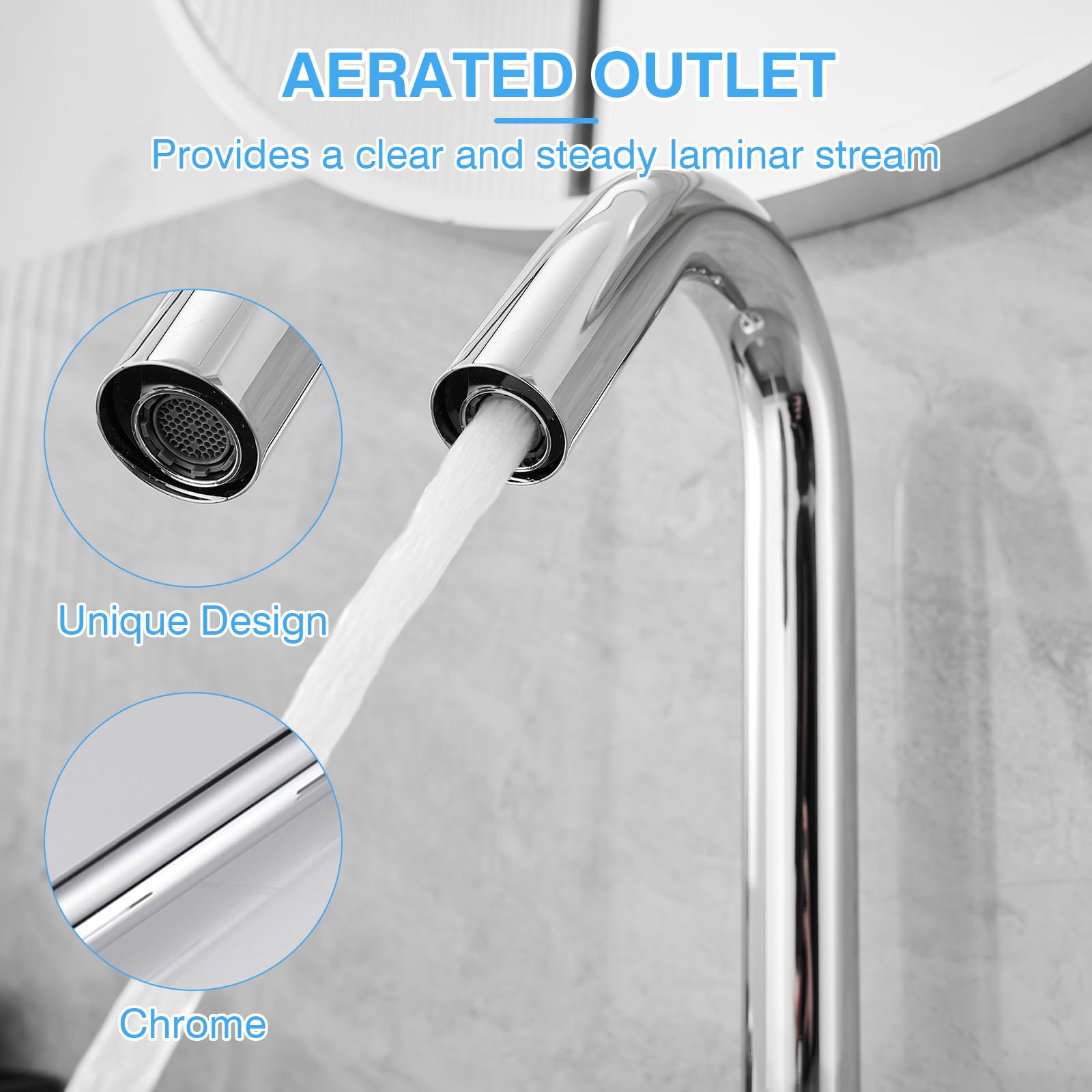 Rubinetto per lavabo da bagno senza contatto, rubinetto automatico cromato con sensore di movimento, rubinetto elettrico intelligente per lavabo commerciale, con piastra di copertura del foro e sca