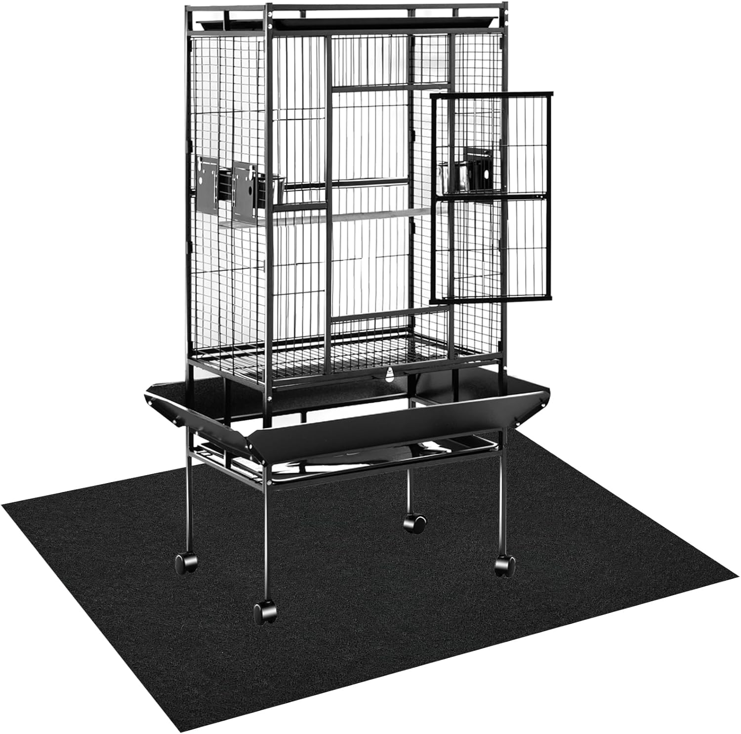 Large Bird Cage Mat, 35×47 Inch Under Pet Cage Mat for Bird Cages, Dog Crate, Reptile Aquariums, Waterproof Felt Liner with Non-Slip Backing for Kennel Training, Floor Protector