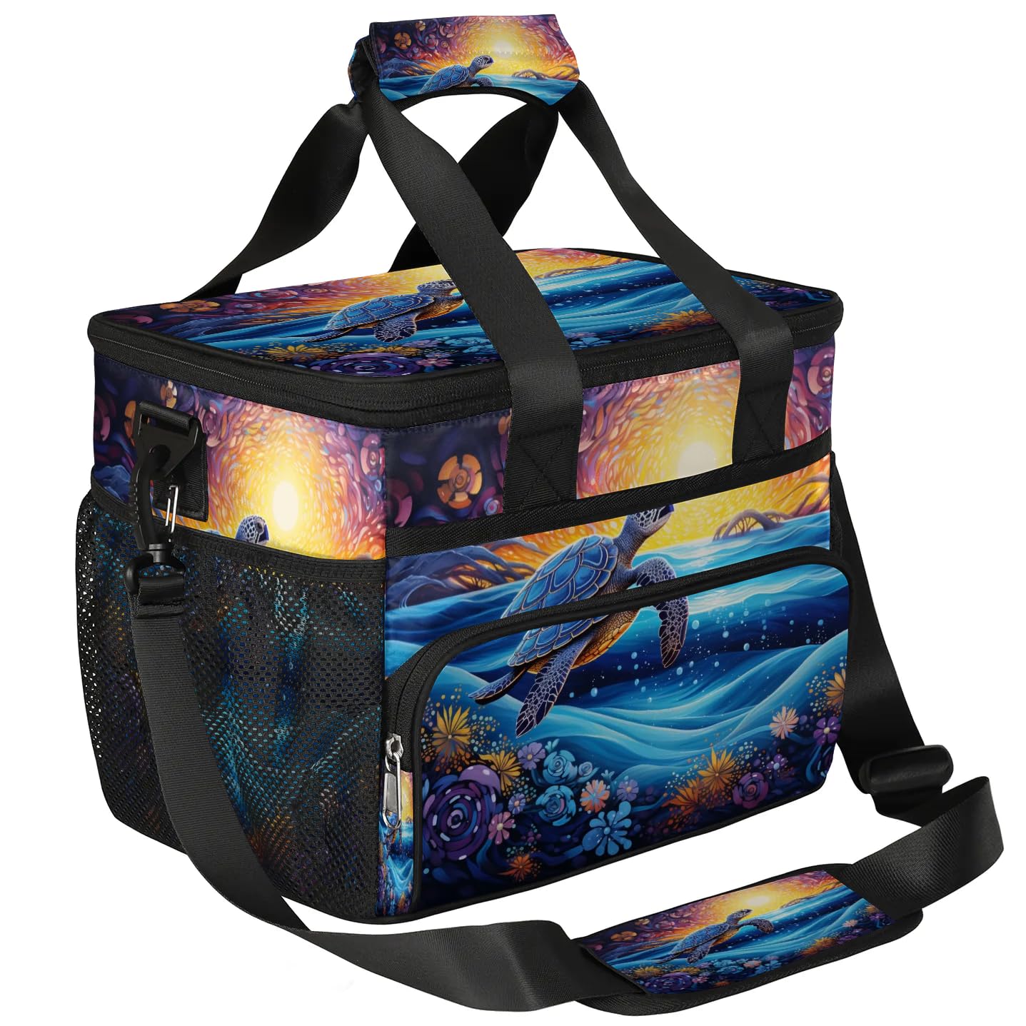 Lunch Box for Men Heavy Duty Insulated Lunch Bag for Women Sea Turtle Floral Lunchbox for Adults Lunch