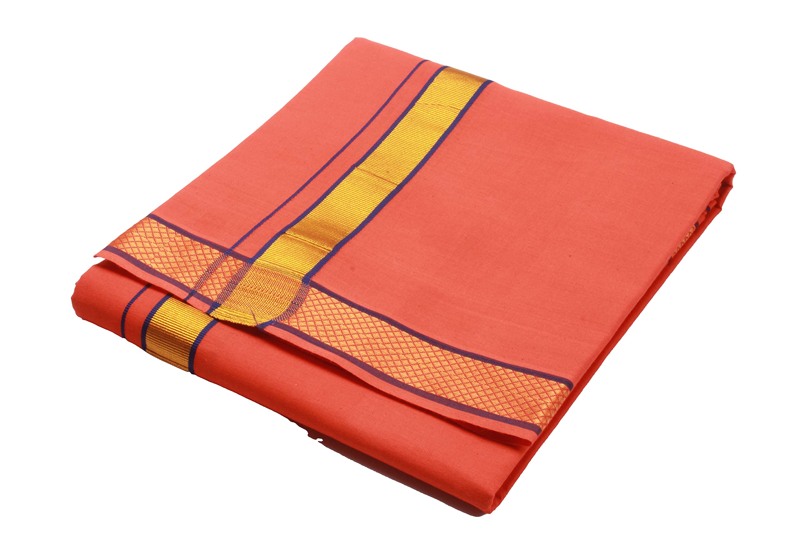 tharunsha elite Men’s Dhoti 100% Cotton Thalapathy Border 2.25 Mtrs Temple Wear Dhoti/Veshti/Mundu Set-1-picture-20