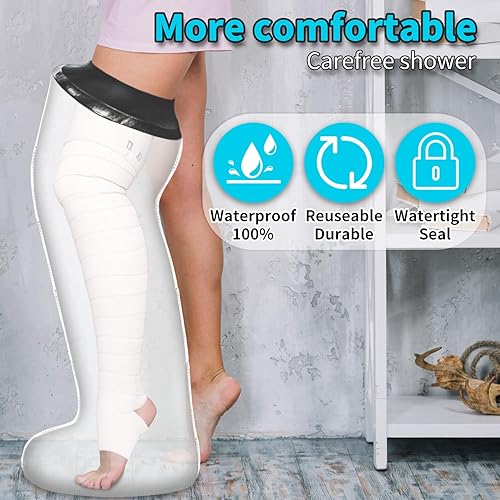 Miniatura 3 de Protector de pierna fundido para adultos, vendaje de ducha de poliuretano termoplástico impermeable y cubierta fundida, protector de ducha de pierna