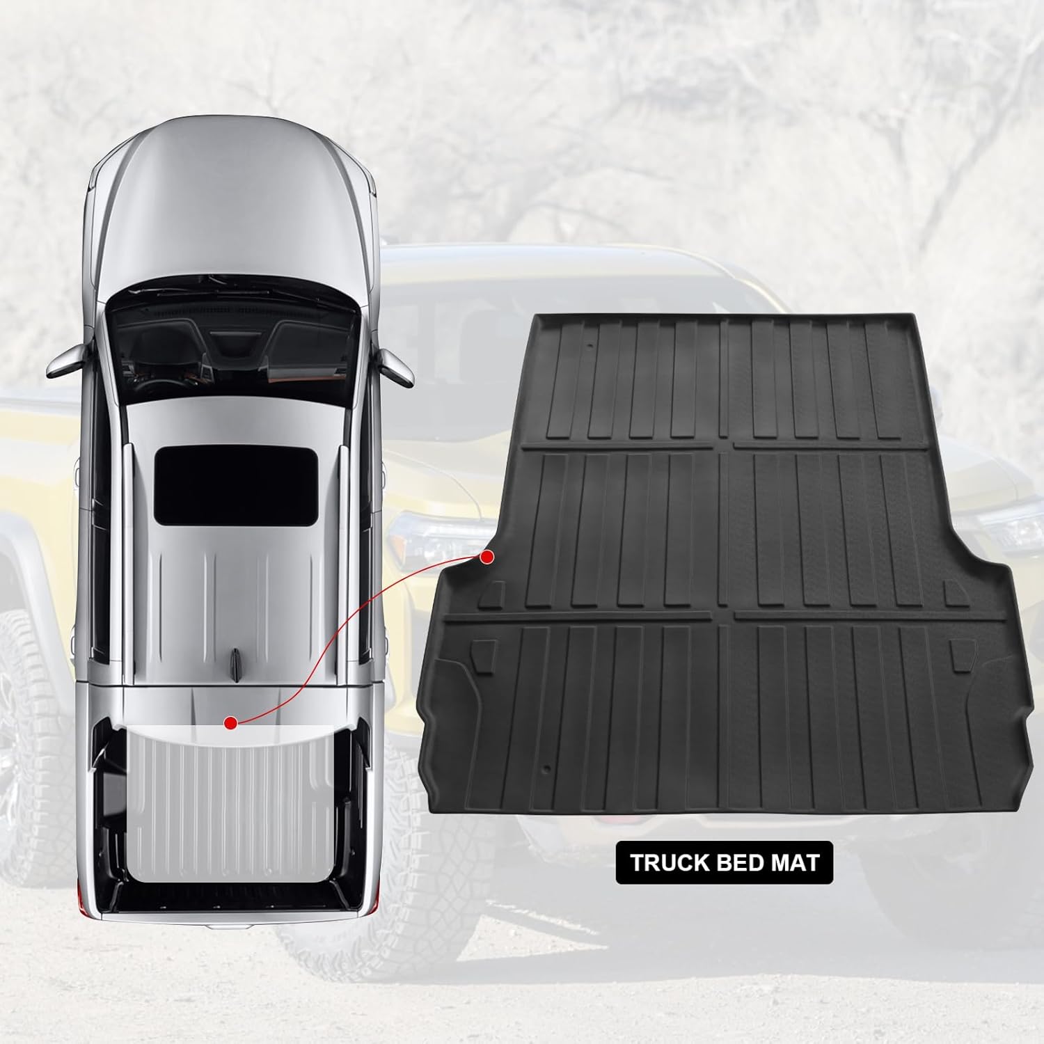 5 FT Truck Bed Mat Compatible with 2023 2024 2025 Canyon 2023-2025 Colorado Crew Cab, 60 Inches All Weather TPE Heavy Duty Pickup Truck Bed Liner