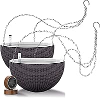 Vista 1 de Macetas colgantes de riego automático de 7.5 pulgadas para plantas de interior, maceta con indicador de nivel de agua para plantas, macetas