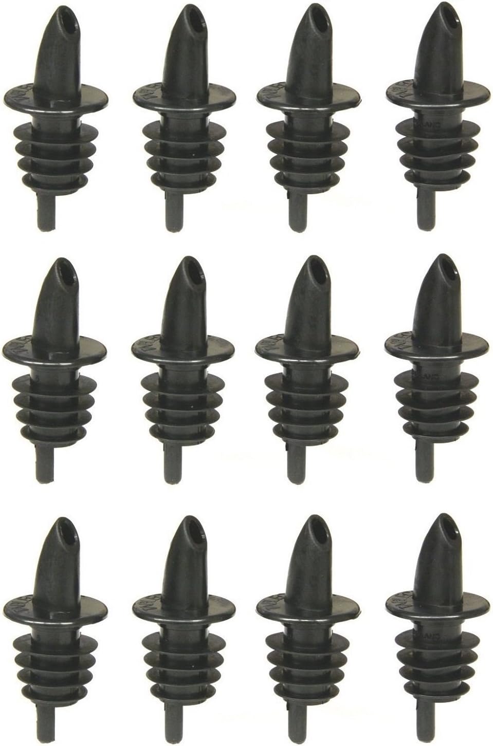 TableCraft H35BK Free Flow Pourers, Black, 12-Pack