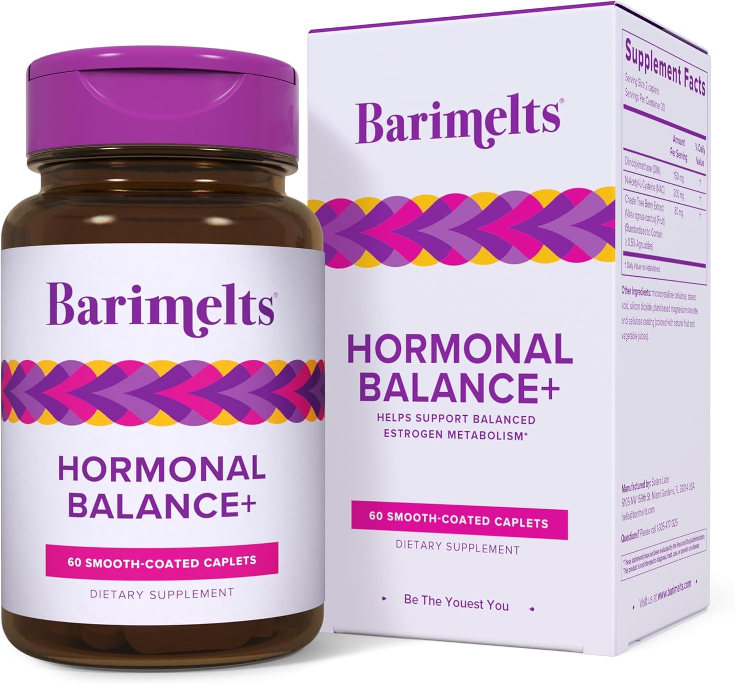 BariMelts Hormonal Balance+ for GLP-1 Users and Bariatric Patients - DIM, NAC & Chasteberry Supports Hormone Balance for Women - 60 Smooth-Coated