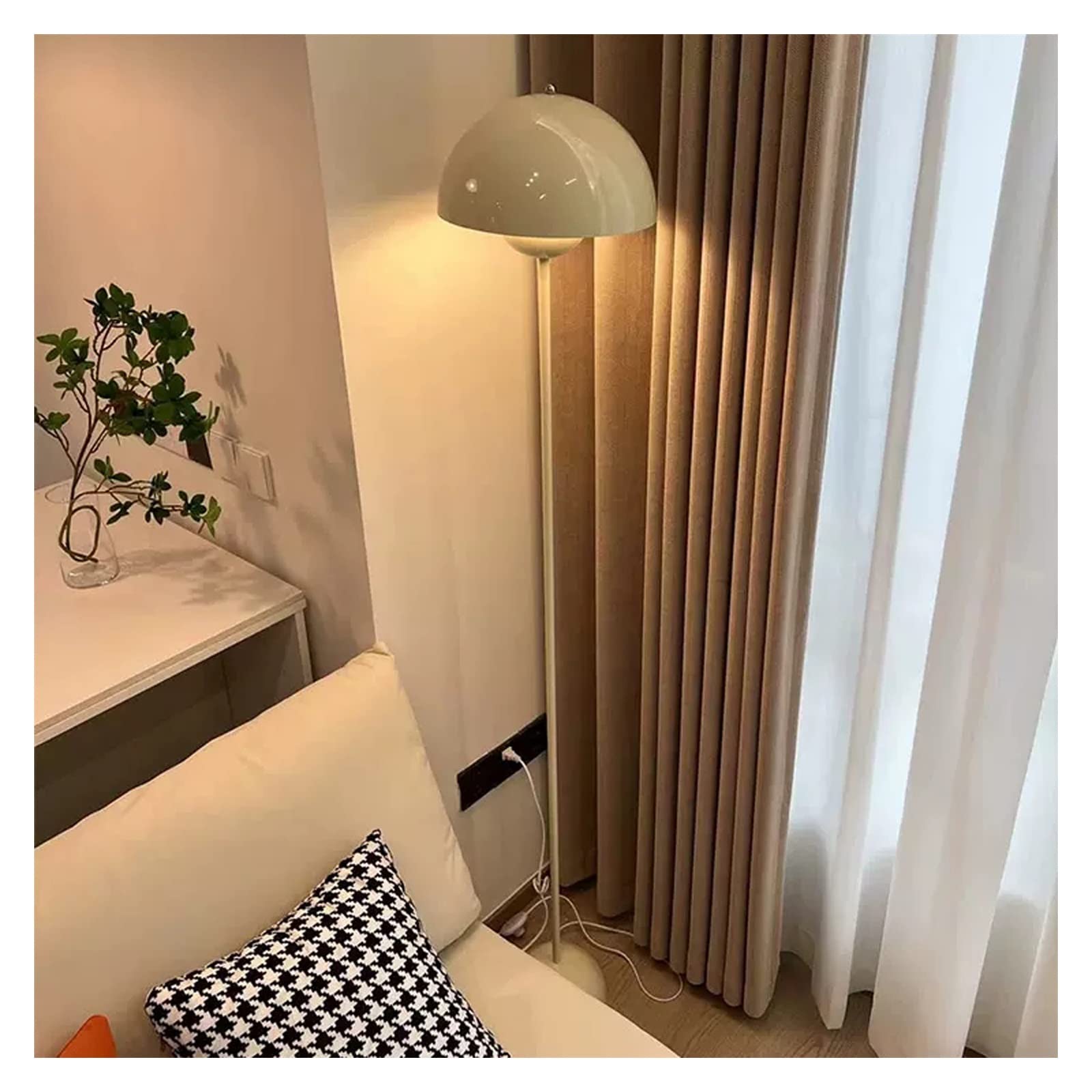 Lampa podłogowa w kolorze kremowym (bez źródła światła) Dekoracyjny(Dark green)