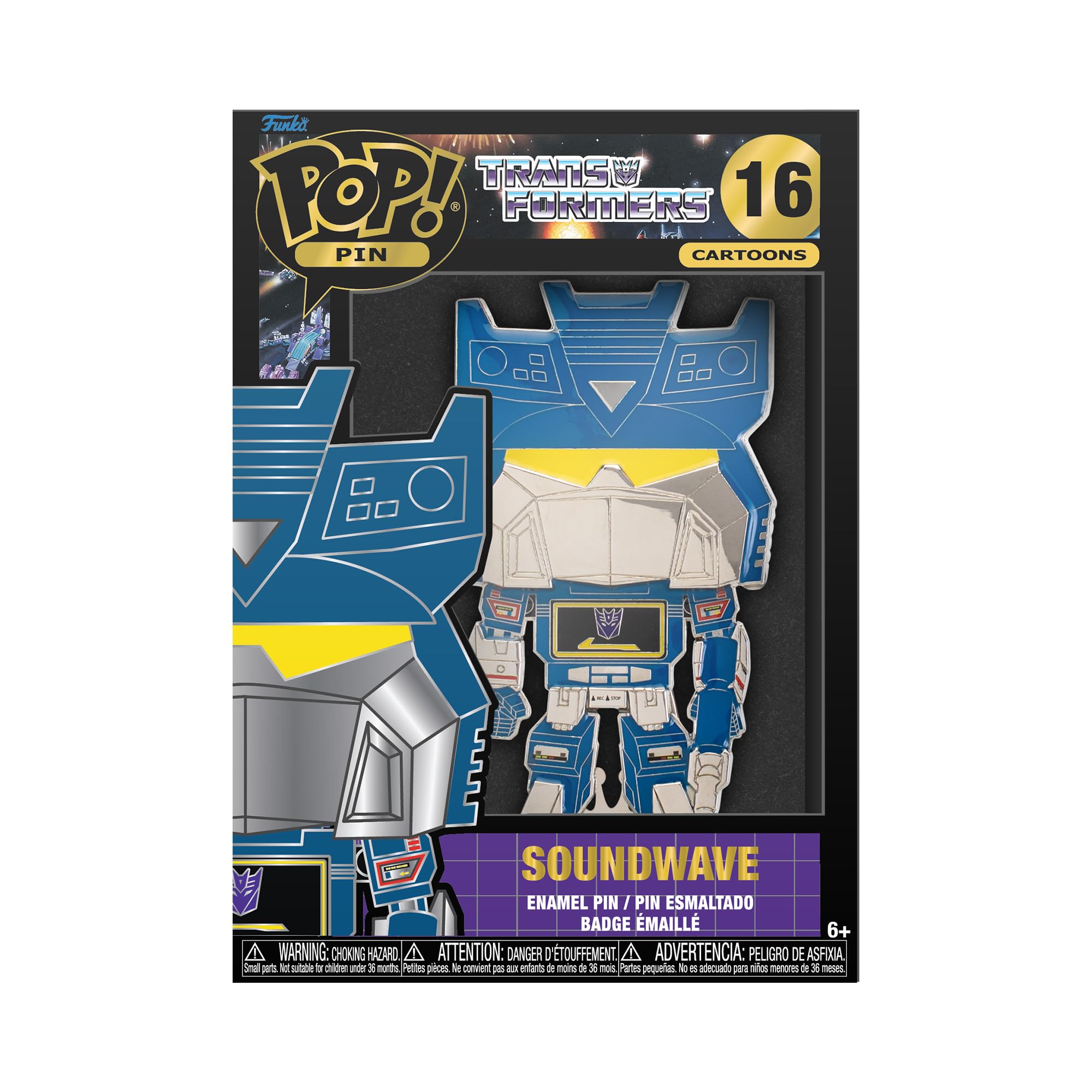 Loungefly Funko Large POP! Enamel Pin - Soundwave - TRANSFORMERS: SOUNDWAVE Szpilki - Słodka Kolekcjonerska Broszka - Dla Plecaków i Torby - Pomysł na prezent - Oficjalny towar - Fani TV