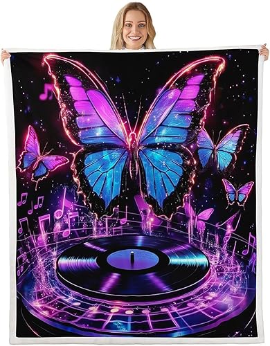 Vista 31 de Manfei Flower Throw Blanket Sunflower Rose Daisy Fuzzy Blanket, Botanical Floral Blanket for Bed Couch Sofa, Kids Boys Girls Room Decor