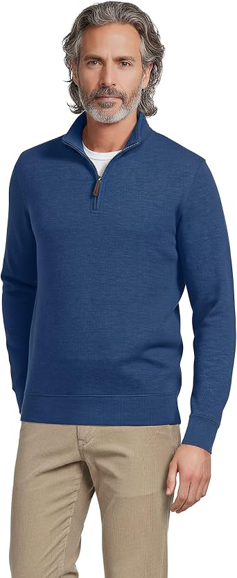 Lands End Bedford Rib Quarter Zip Pullover Sweater