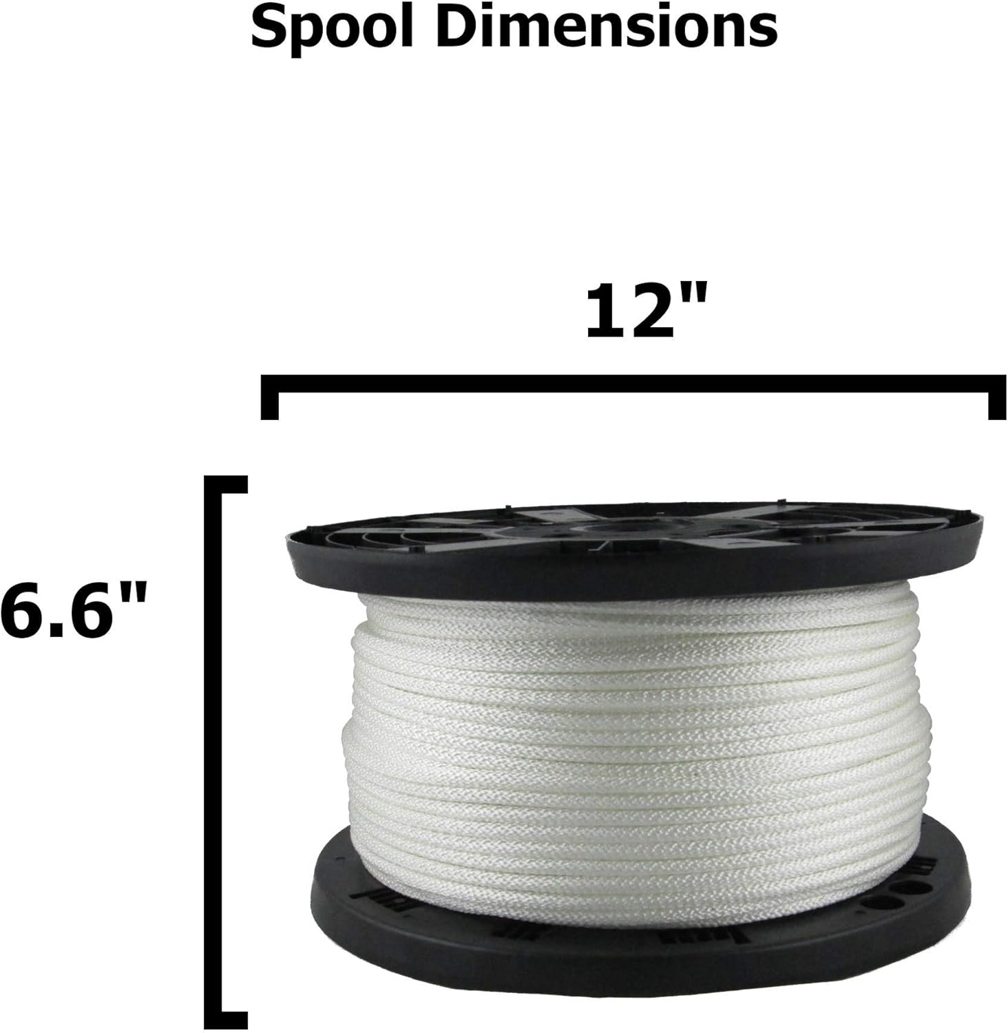 QNR 1/4 inch Knotrite Nylon Rope - 250 Foot Spool | 100% Nylon - Solid Braid - Dyeable - Industrial Grade - High UV and Abrasion Resistance
