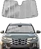 Windshield Sun Shade for 2022-2024 Hyundai Santa CruzTucson,2-in-1 Reflective Sunshade,Silver for Summer, Black for Winter