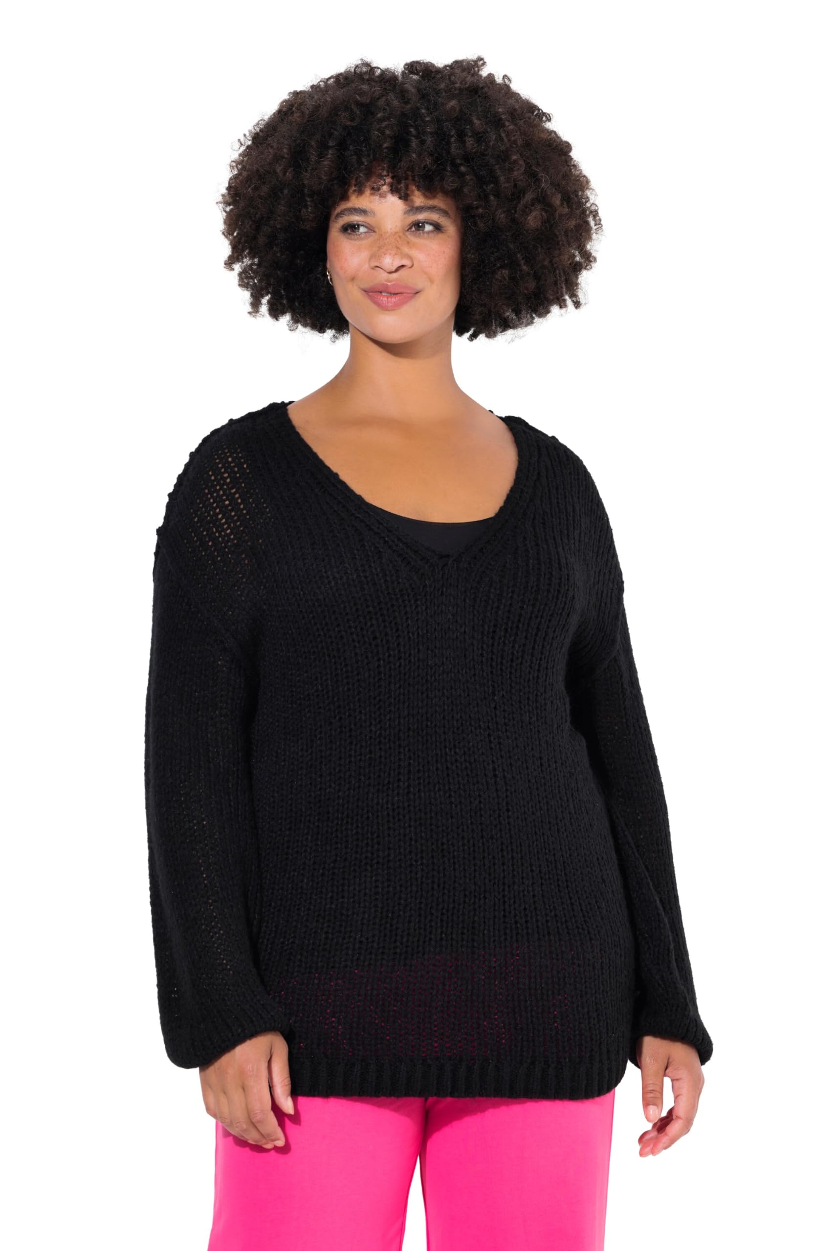 Angel of Style Damen große Größen Übergrößen Plus Size Pullover, Oversized, Ballonärmel, V-Ausschnitt. 830216