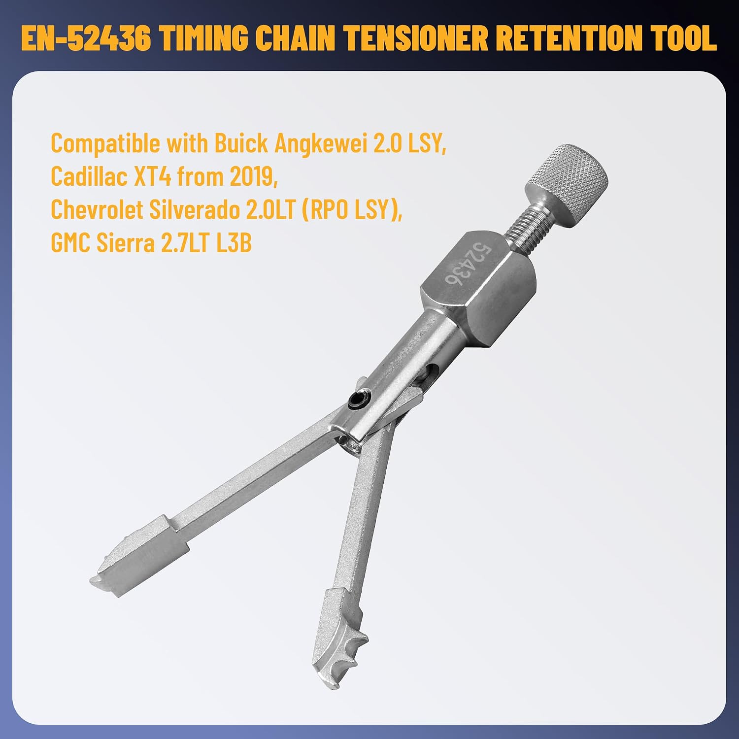 EN-52436 Timing Chain Tensioner Retention Tool fit for Buick Angkewei 2.0 LSY, Cadillac XT4 from 2019, Chevrolet Silverado 2.0LT (RPO LSY), GMC Sierra 2.7LT L3B