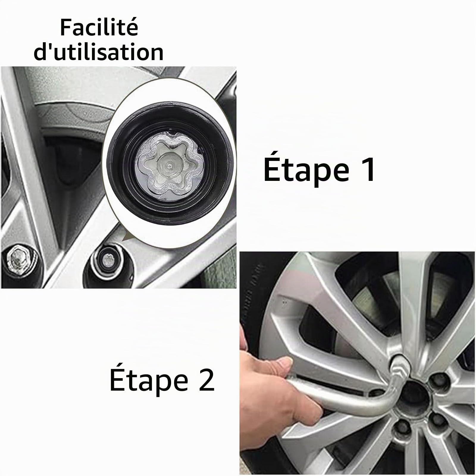 Écrou antivol de roue de voiture 198 ou V de rechange pour Opel Corsa Opel Vectra Merivia Zafir Saab GM Adam Noir