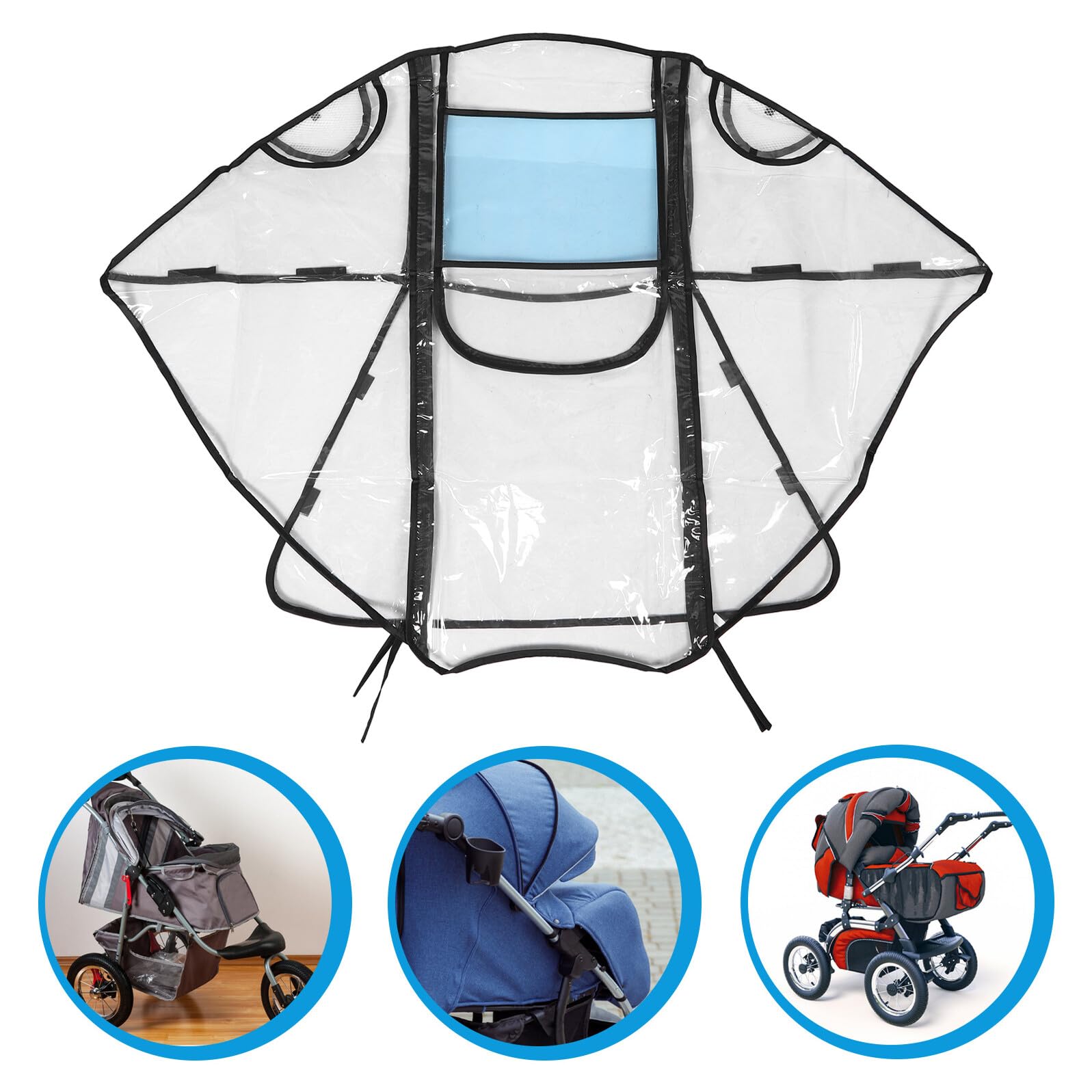TOYANDONA Regenschutz für Kinderwagen und Bollerwagen Winddicht Transparente Abdeckung Atmungsaktiv Passgenau für Babys und Kleinkinder