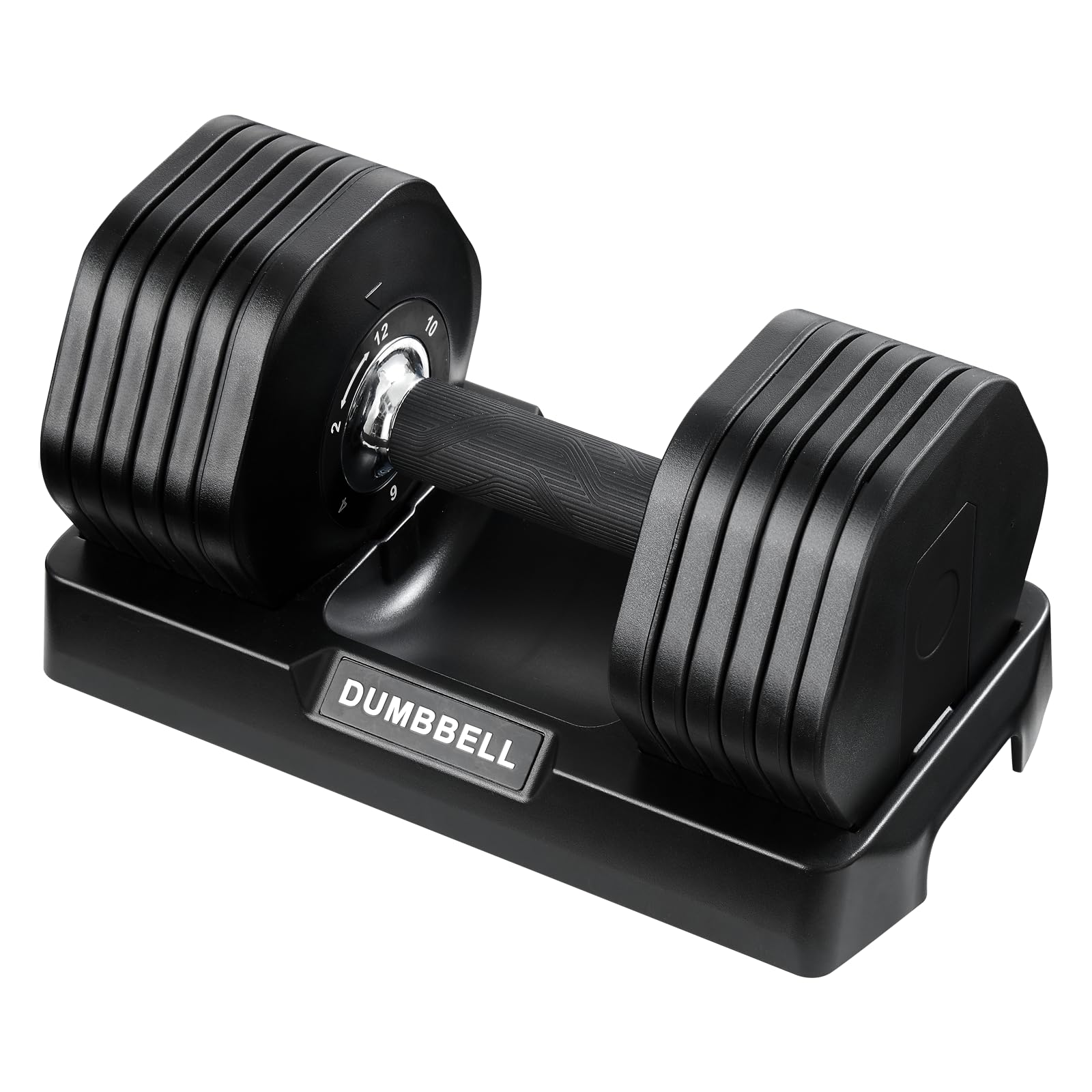 LSLIFE 24/25/40KG Adjustable Dumbbells, Dumbbells Set for Saving Place Adjustable Dumbbell Weights with Safety Locking Non-Slip Handle Home Gym Strength Training (Black-Single, Style 5-12KG) — image 1