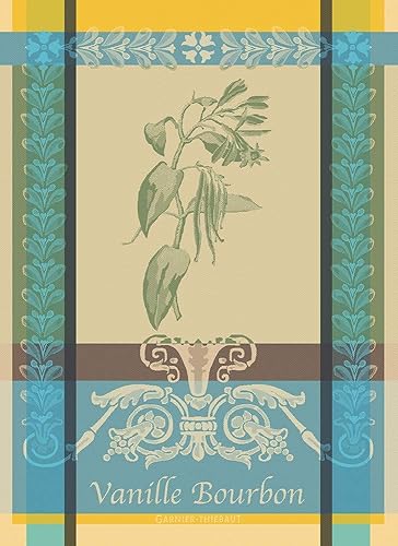Garnier-Thiebaut Vanille Bourbon - Toalla de cocina de jacquard francés de 22 x 30 pulgadas, algodón