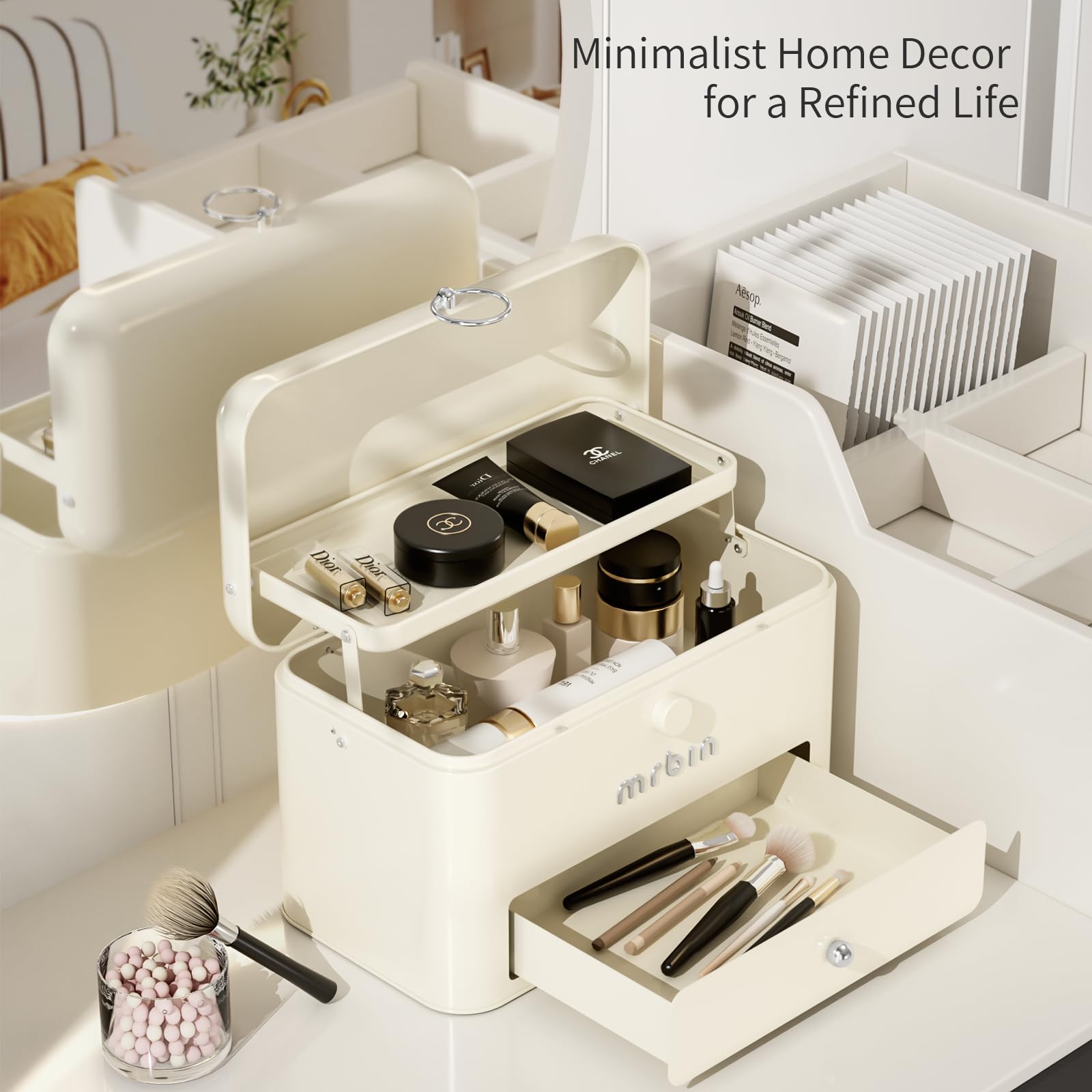 MRBIN Contenitore per medicinali in metallo a 3 livelli, pieghevole, impermeabile, scatola di sicurezza e organizer per forniture vuote, kit di pronto soccorso per kit di emergenza portatile domestico