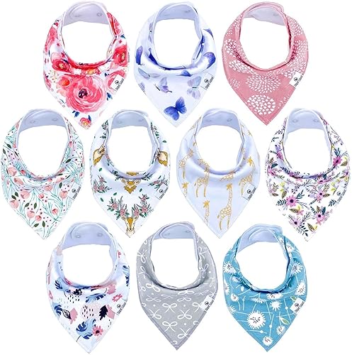 Miniatura 24 de DiaperSquad's Baby Bibs for Drooling and Teething, Bibs for Boys, Baby Girl - Solid Cotton Baby Drool Bibs Neutral