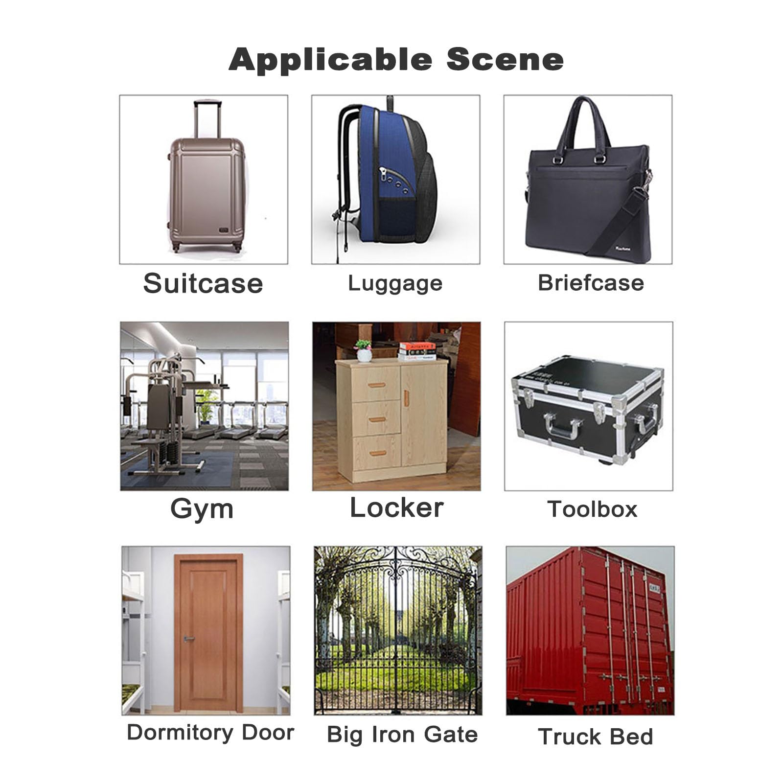 Candado Arco largo, Candado de Seguridad con 3 Llaves, Ofrece Mayor Espacio De Cierre, para Taquillas, Candados de Bicicletas, Puertas y Ventanas (Color : 10 Handful, Size : 6.0cm/2.36in)