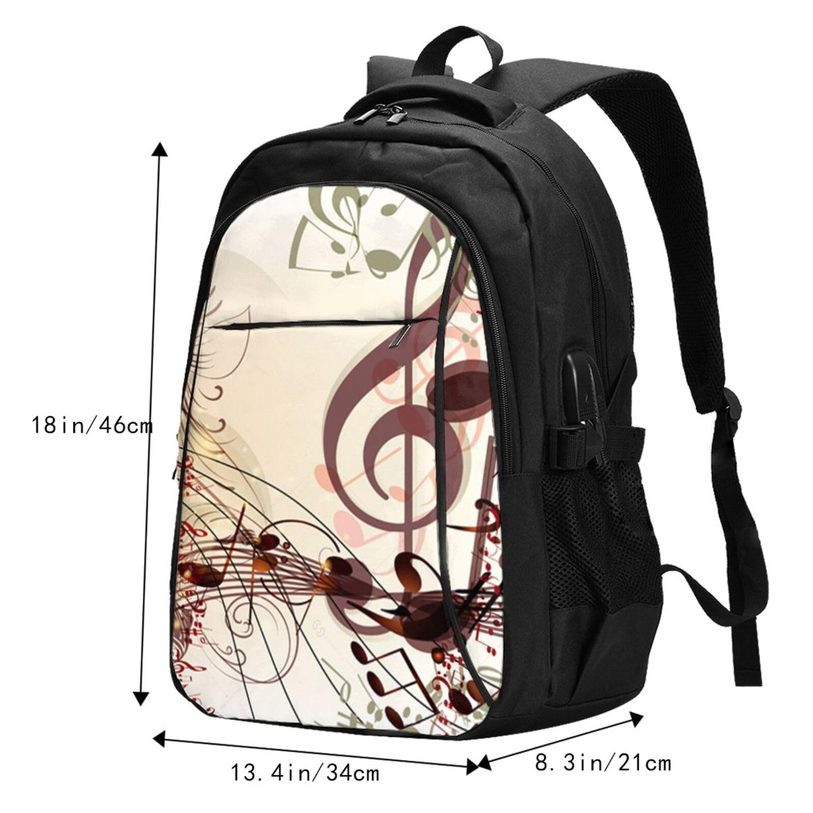 InOmak Musiknoten, Reiserucksack, Freizeitrucksack, Schulrucksack, Laptop-Rucksack für Damen und Herren