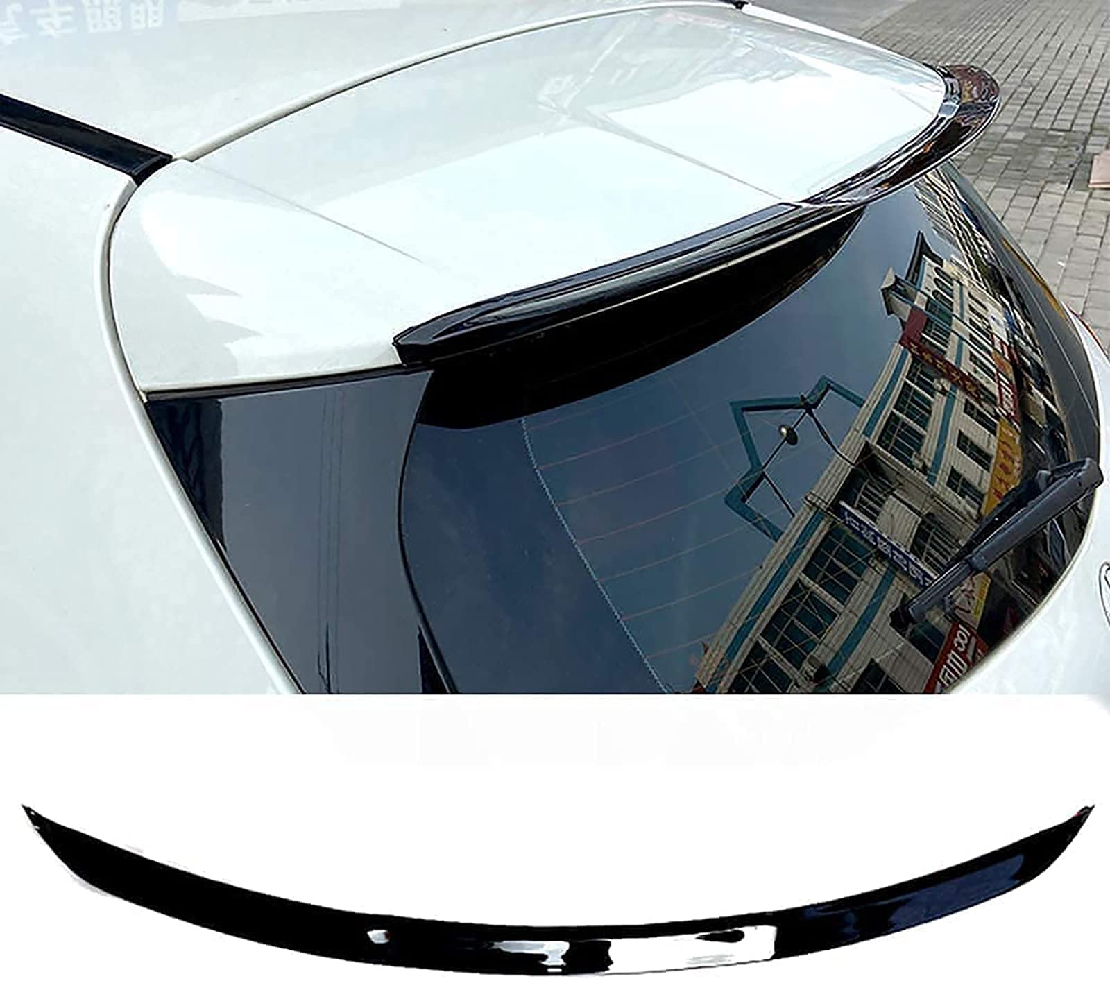 Reveal Premium ABS Design Aileron arrière de Voiture, Aileron de Coffre, pour Mercedes Benz Classe A W176 A180 A200 2013-2018 Noir Clair, Kit de décoration de carrosserie
