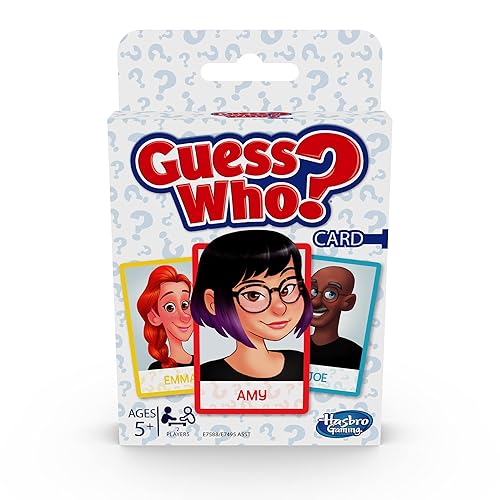 Juego de Cartas Hasbro Gaming ¿Quién es quién? para Niños, Juego de Adivinanzas para 2 Jugadores, Actividades de Verano Divertidos, Artículos Esenciales para Viajes, Edades 5+