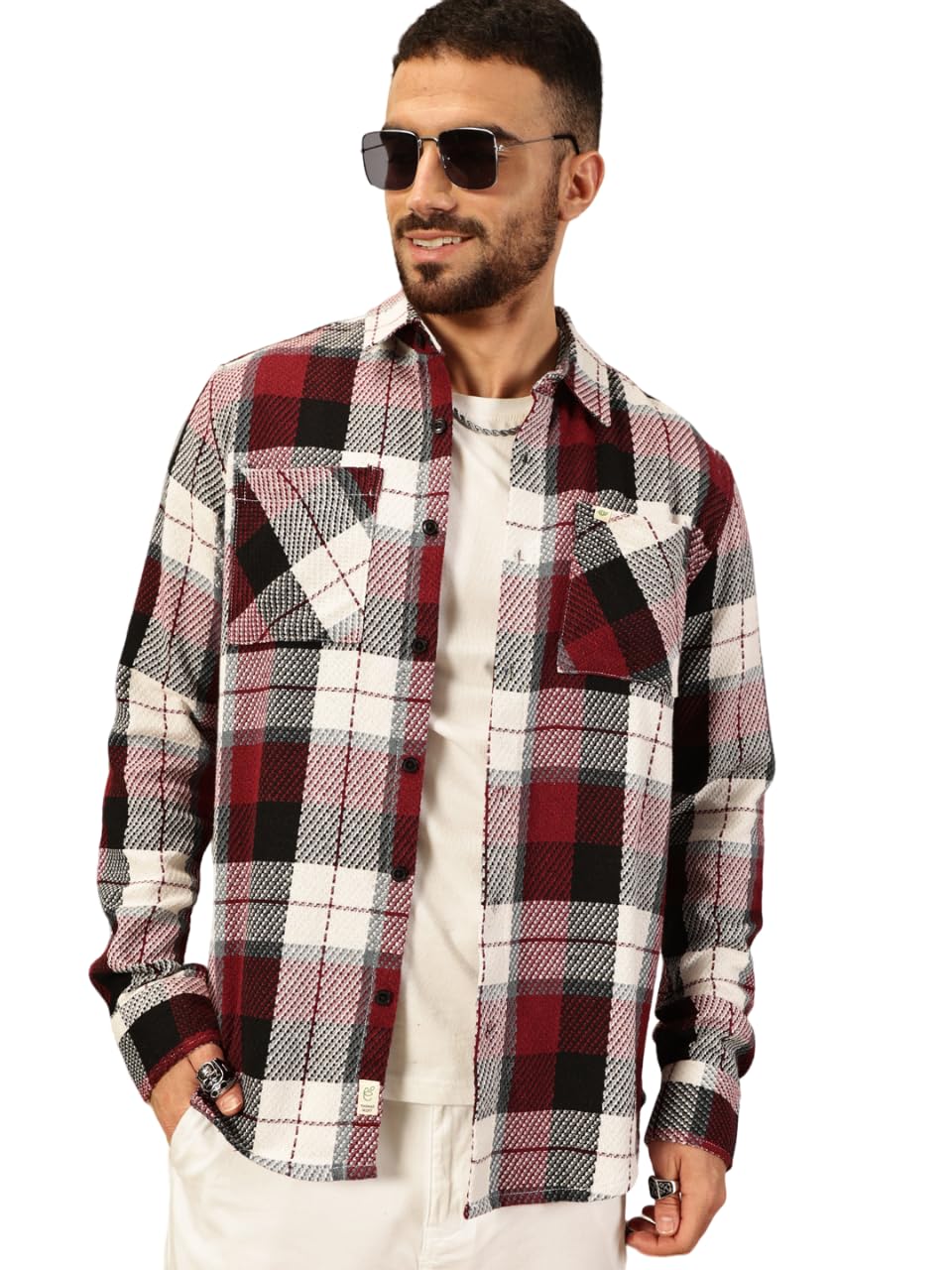 Men's | Checks | Full Sleeve | Oversized Fit | 100% Cotton | Button Down | Single Pocket | Casual Shirt-image-20
