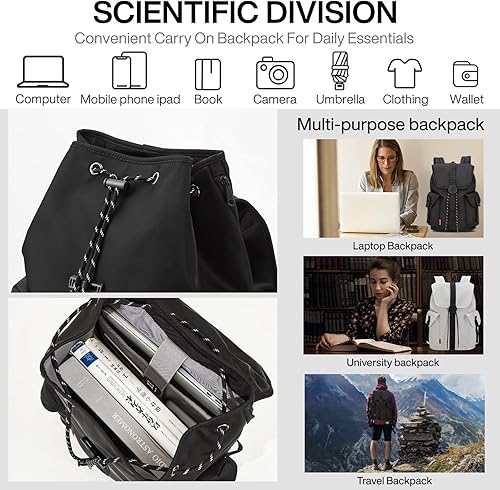 Miniatura 8 de Mixi Mochila de viaje para laptop para mujeres y hombres, mochila de mano para portátiles de 16 pulgadas, bolsas ligeras para estudiantes