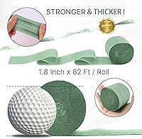 Vista 6 de PartyWoo Serpentinas de papel crepé verde salvia, 4 unidades, 328 pies, paquete de serpentinas de papel crepé verde oliva eucalipto arena blanco