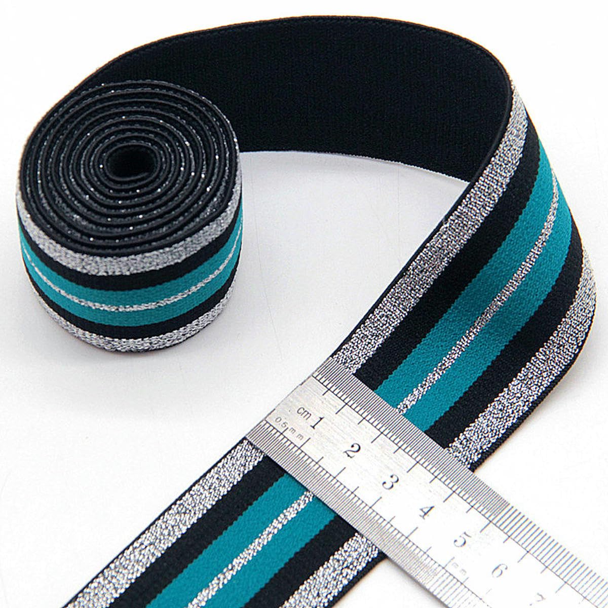 MYUREN 20 mm bande elastiche piatte cintura nastro elastico cucito abbigliamento, artigianato, pantaloni, parrucca -9 m (4,5 m nero, 4,5 m bianco