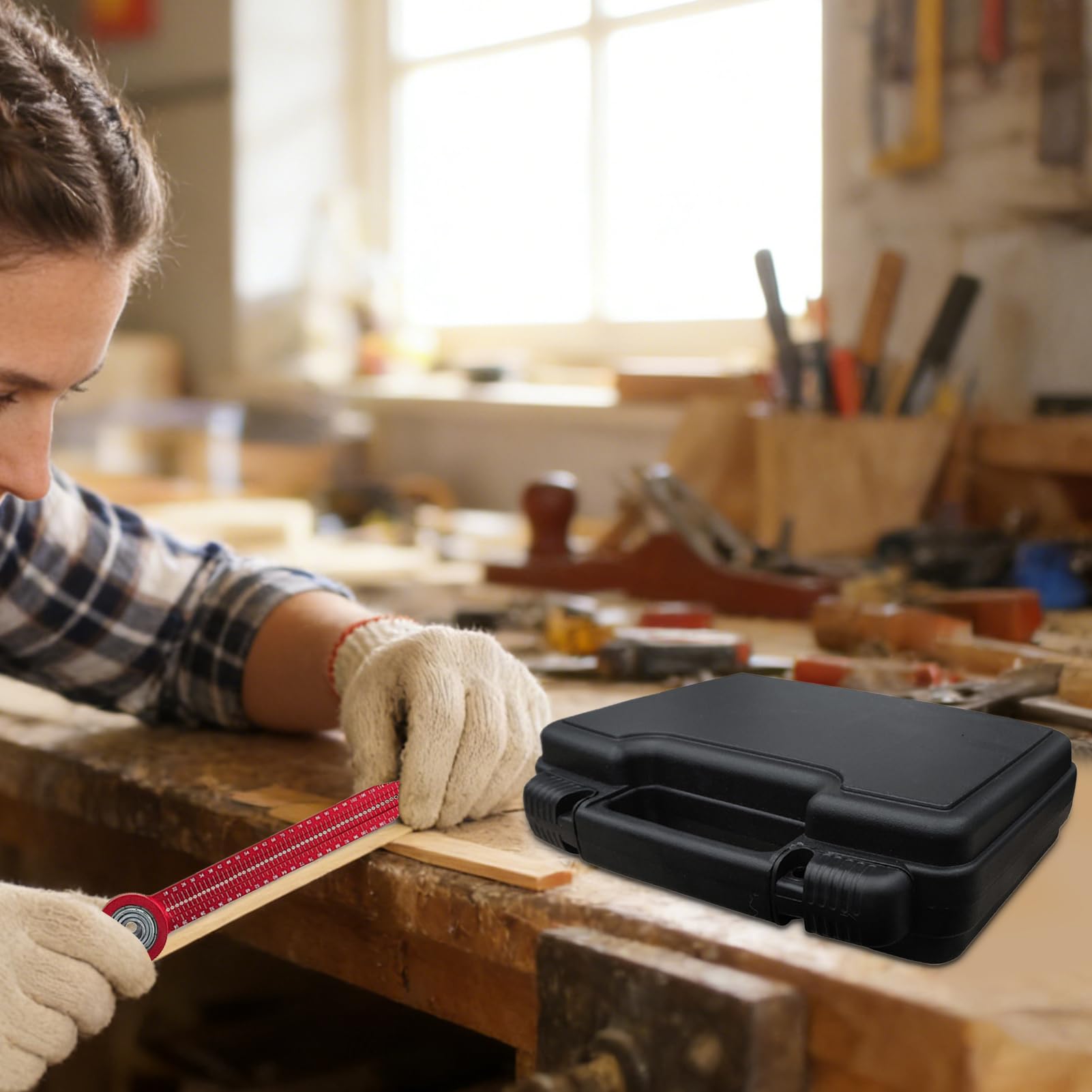 Équerre de Menuiserie Outil de Mesure de Charpente 9 Pièces | Kit D'Équerre De Précision Pour Bricolage, Construction, Sol, Maison, Garage et en Extérieur
