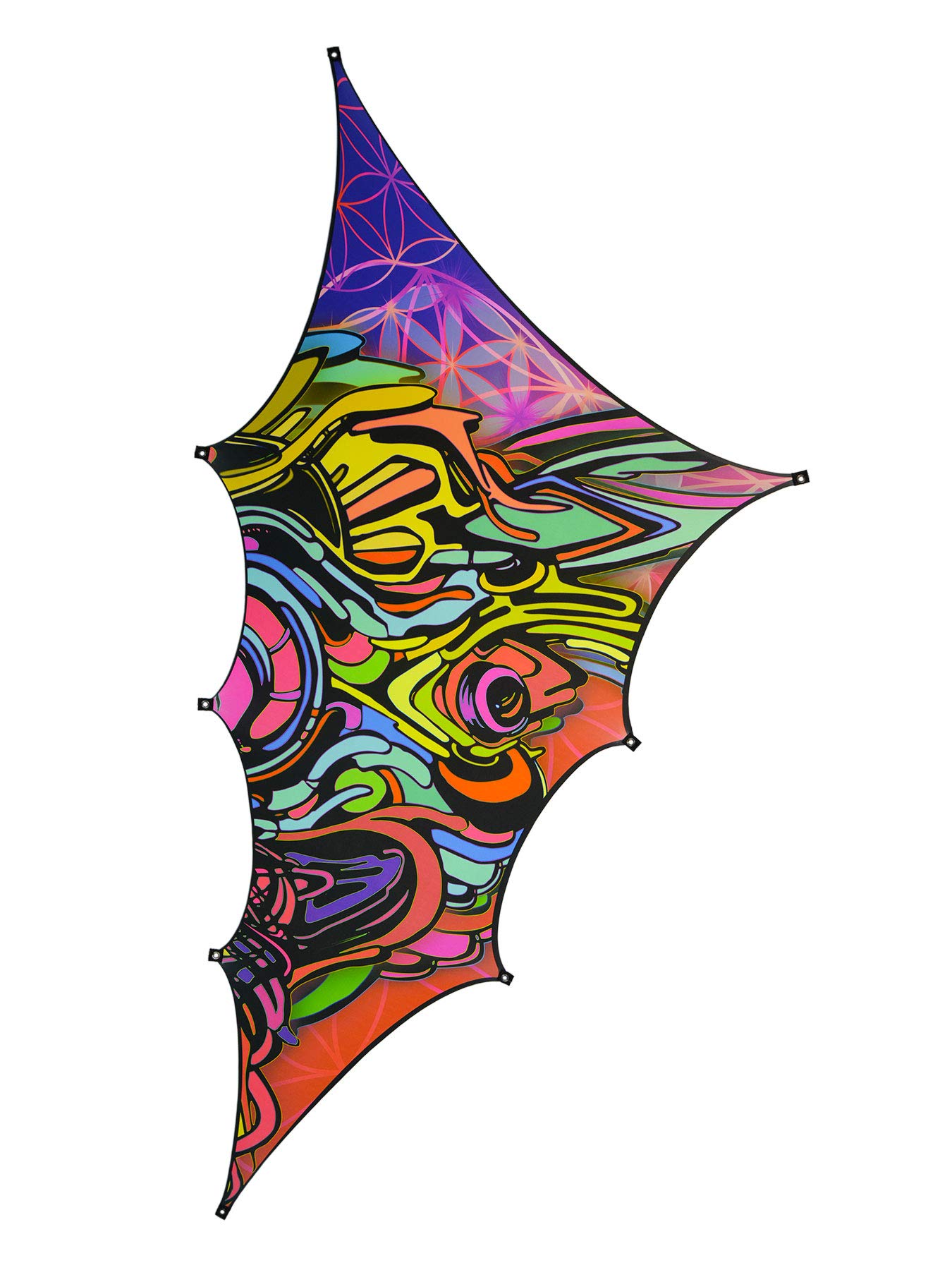 PSYWORK Schwarzlicht Segel Spandex - UV-aktive Deko Für Party & Festival