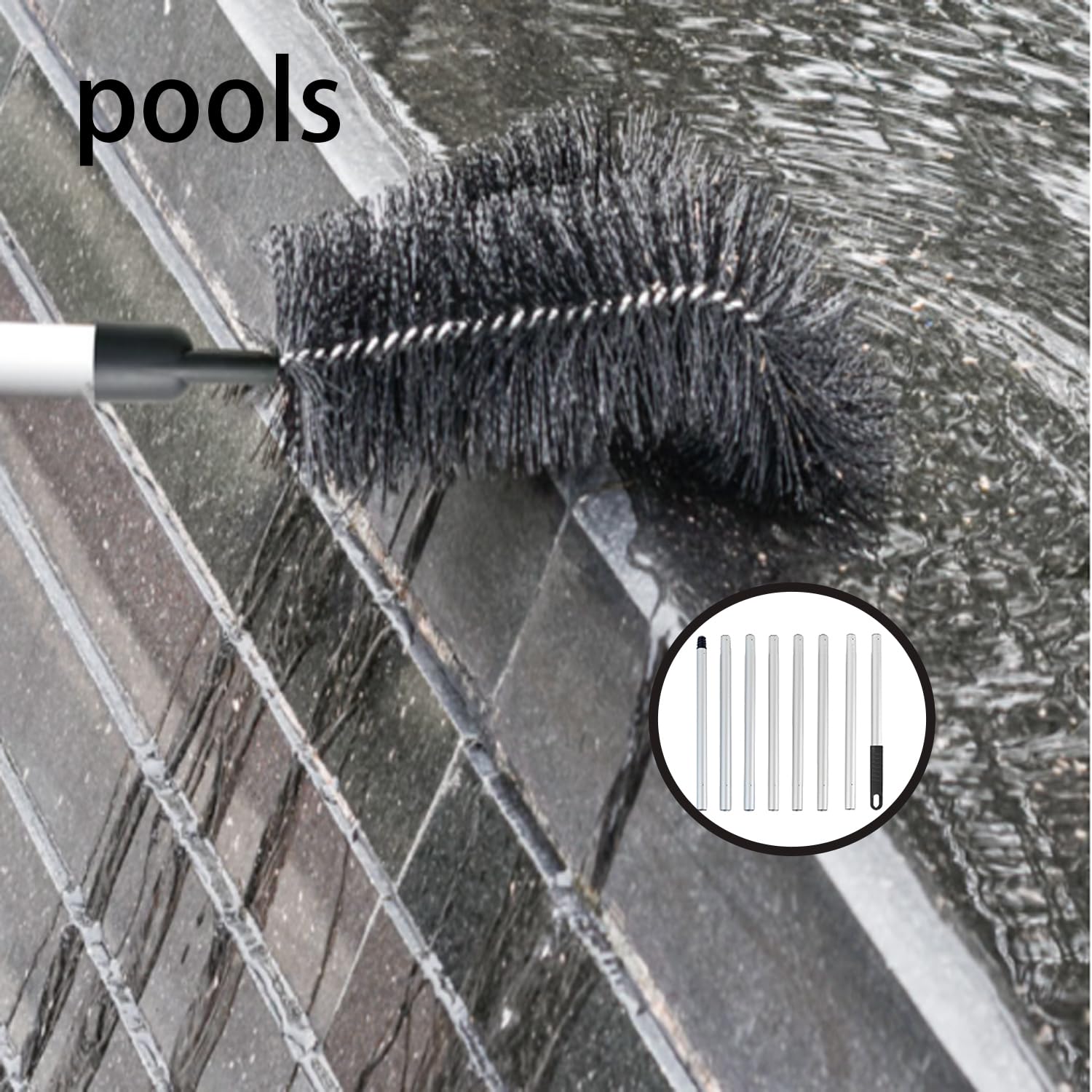 Outils De Nettoyage De Gouttière, Nettoyage Gouttiere Toit Détachable, Pelle Nettoyante Pour Gouttière De 286cm, Avec 8 Extension Pole