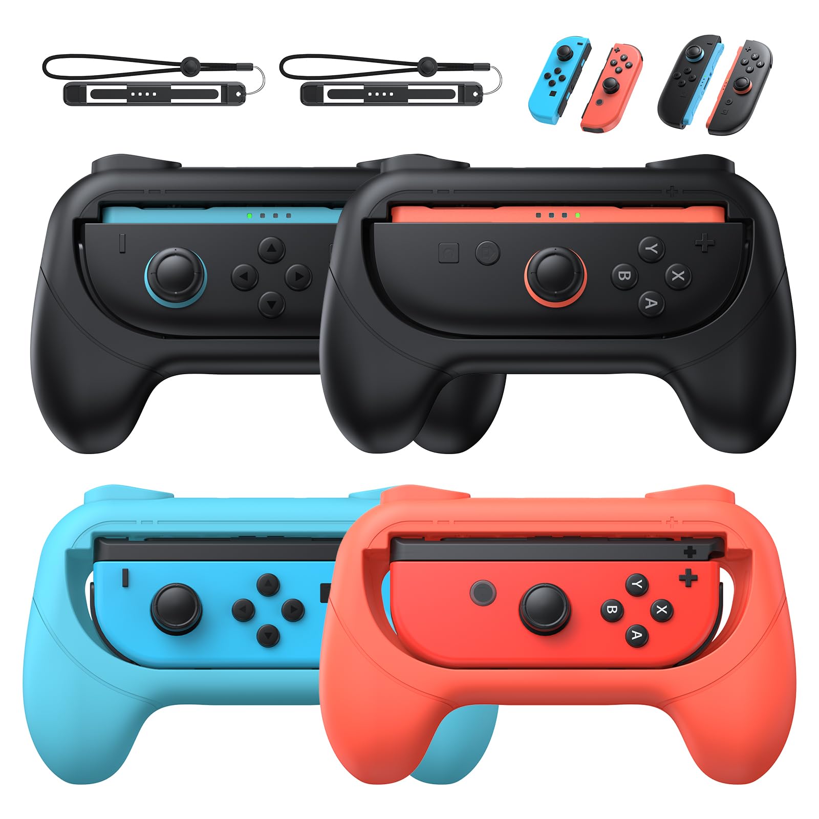Photo 1 of [Switch 1/2 Compatible] FASTSNAIL Grips for Nintendo Switch2 (2025)/1/OLED for Joy-Con 2, Wear-Resistant & Anti-Slip Controller Grips Handle Kit, Switch 2 Holder for Joycon 2/1 Accessories 4 Pack