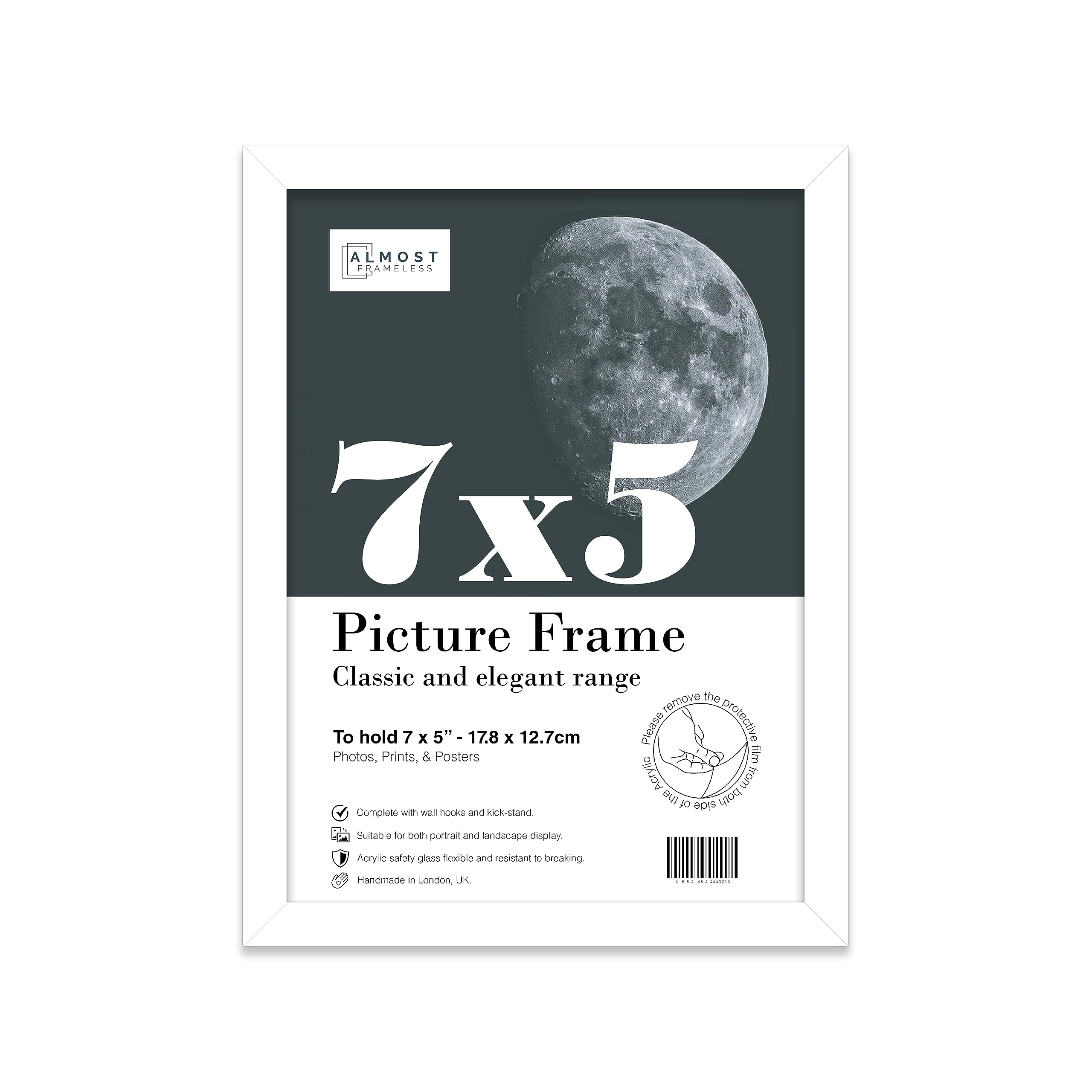 7X5 White Picture Frame (12.7 X 17.8Cm) PosterPhotoArtworkGallery Wall Or Print from B&Q